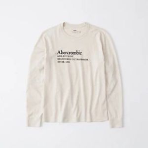 NWOT Abercrombie Long Sleeve Exploded Logo Tshirt (size s)